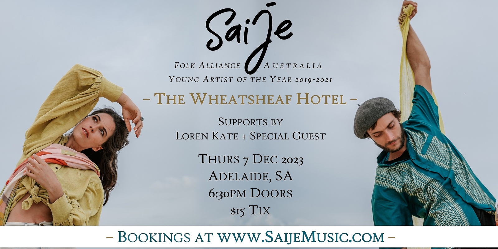 Banner image for SAIJE | Live @ The Wheatsheaf Hotel | ADELAIDE, SA