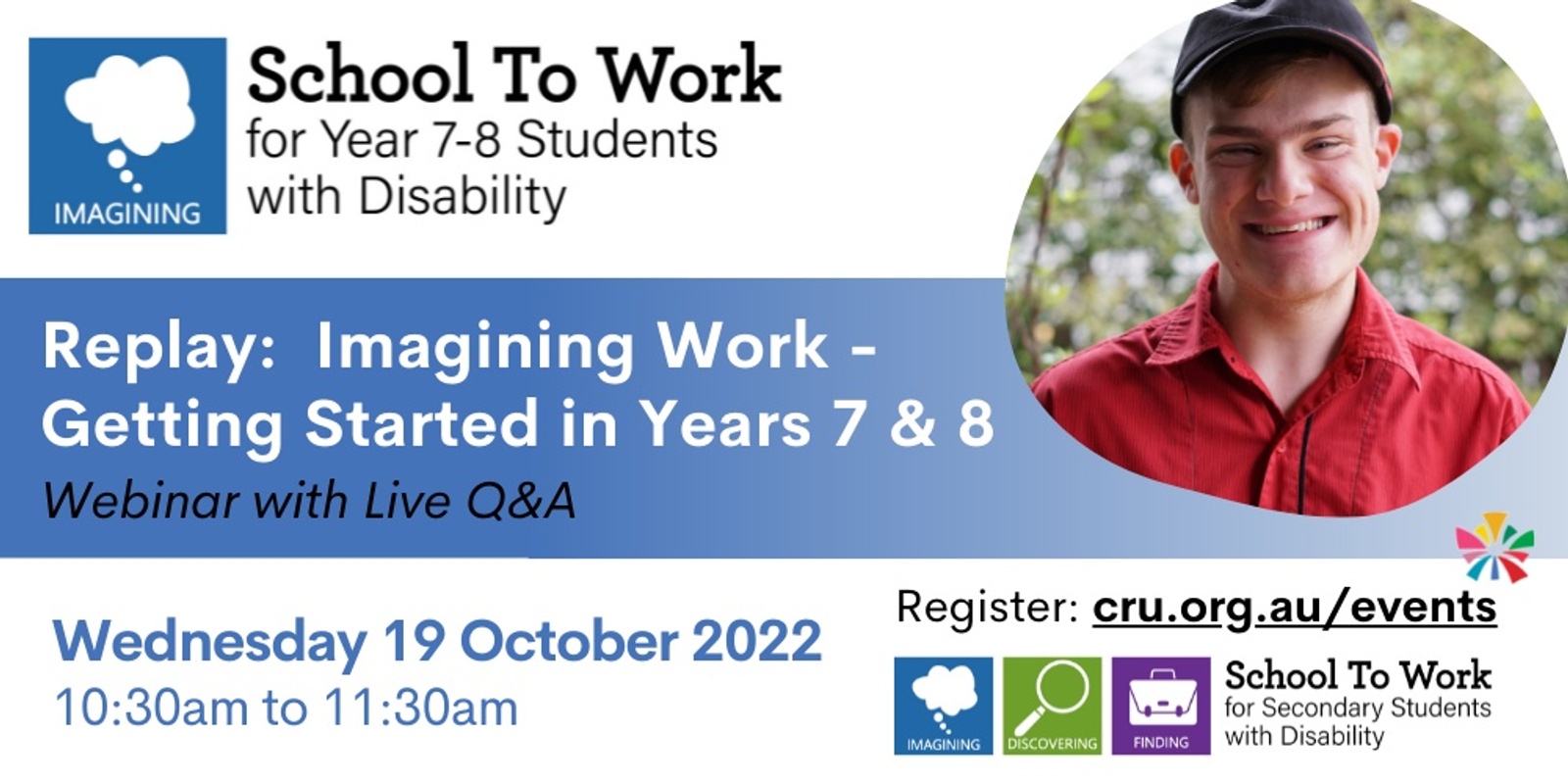 Banner image for Replay:  Imagining Work - Getting Started in Years 7 & 8 : 19 October 2022