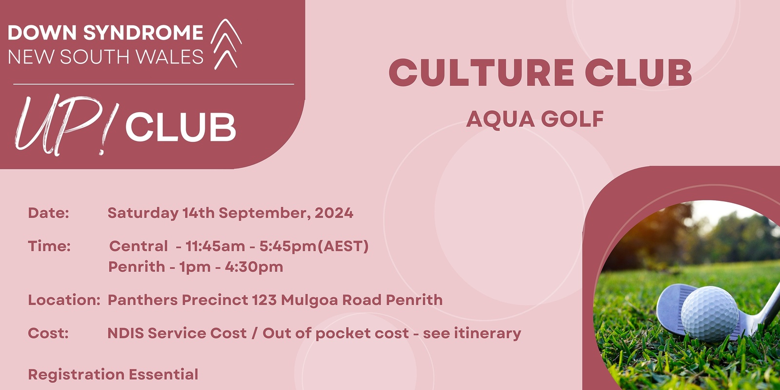 Banner image for UP! Club - Culture Club: Aqua Golf Penrith