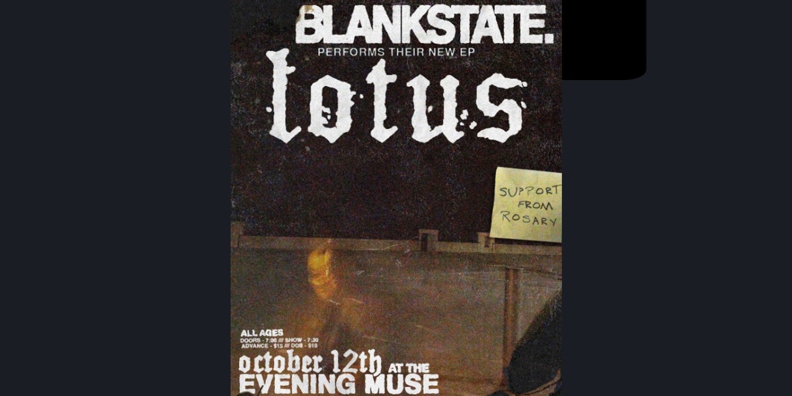 Banner image for blankstate. EP release show with Rosary