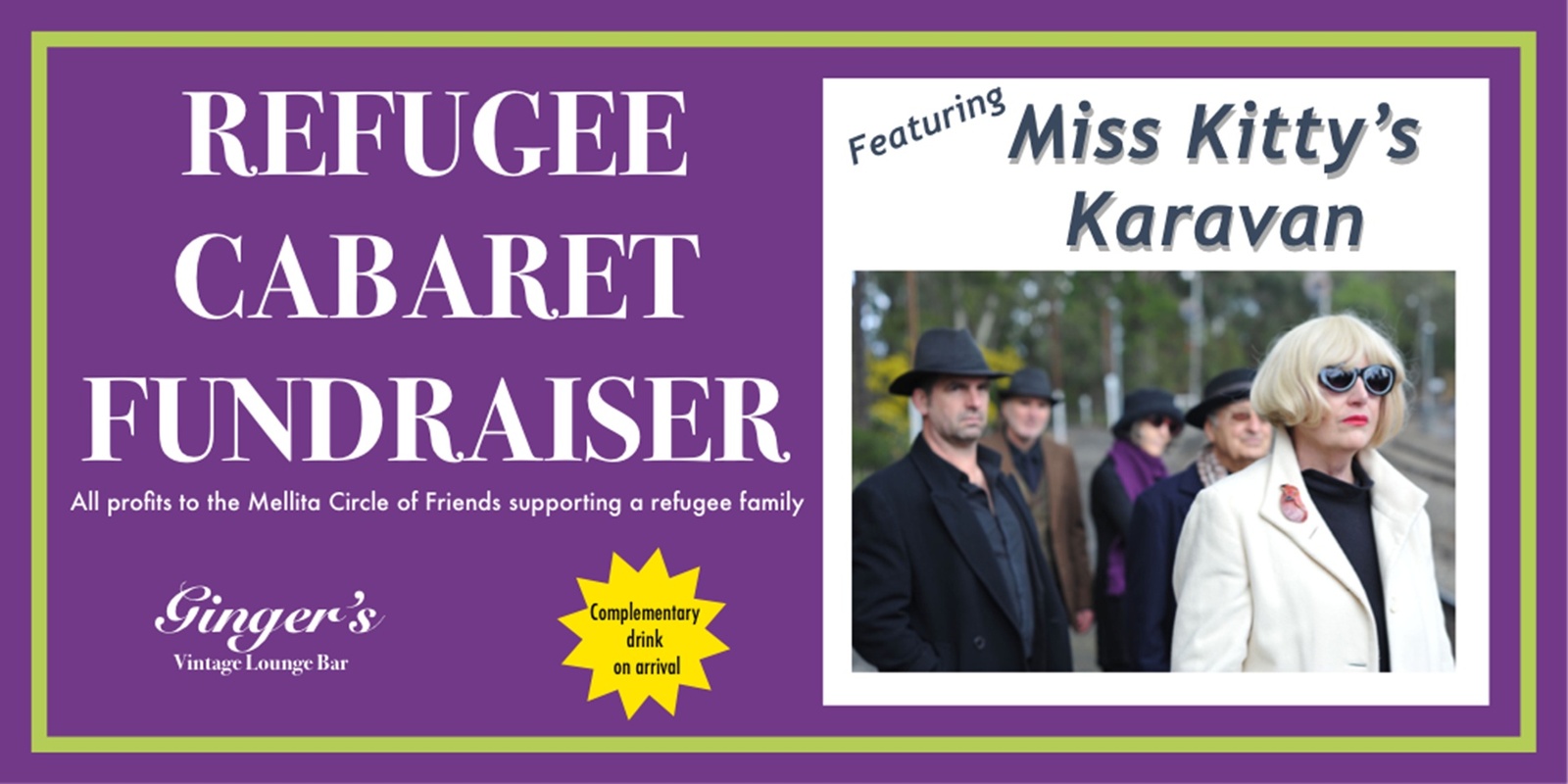 Banner image for Miss Kitty's Karavan Refugee Cabaret Fundraiser