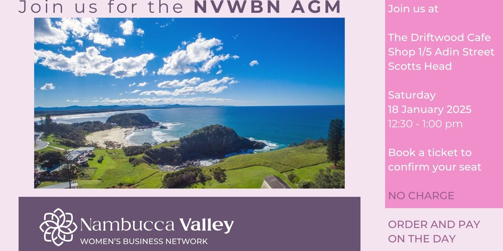 Banner image for  JANUARY 2025 NAMBUCCA VALLEY WOMEN'S BUSINESS NETWORK AGM