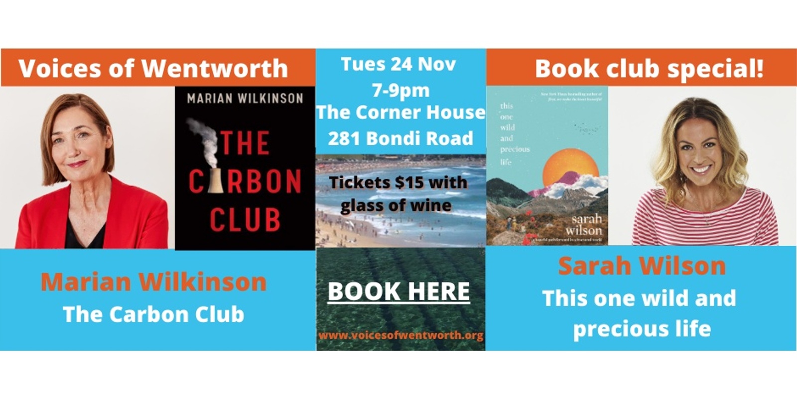 Banner image for SOLD OUT Voices of Wentworth Book Club Special! With Marian Wilkinson and Sarah Wilson.