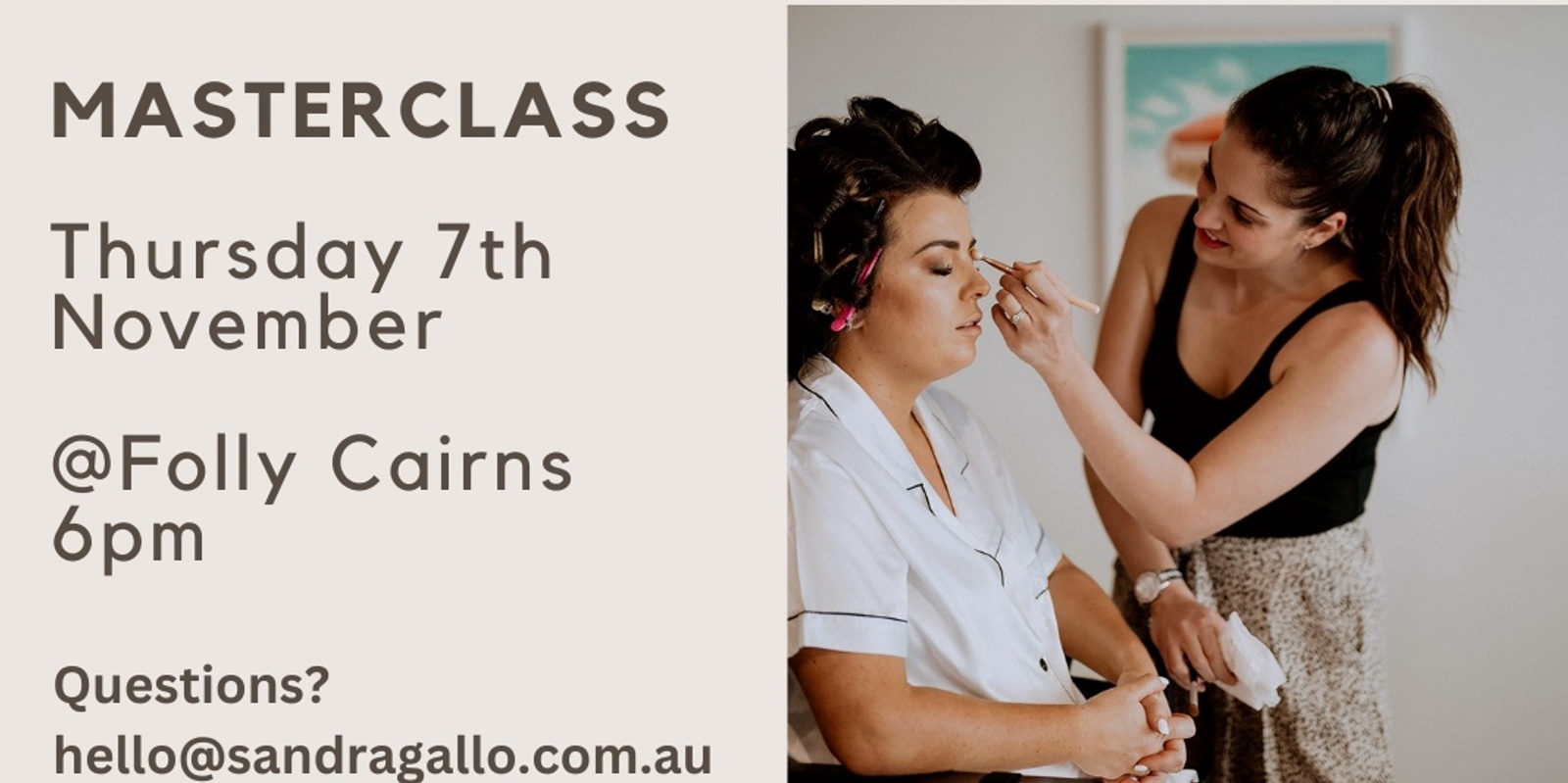 Banner image for Makeup Masterclass by Sandra Gallo 