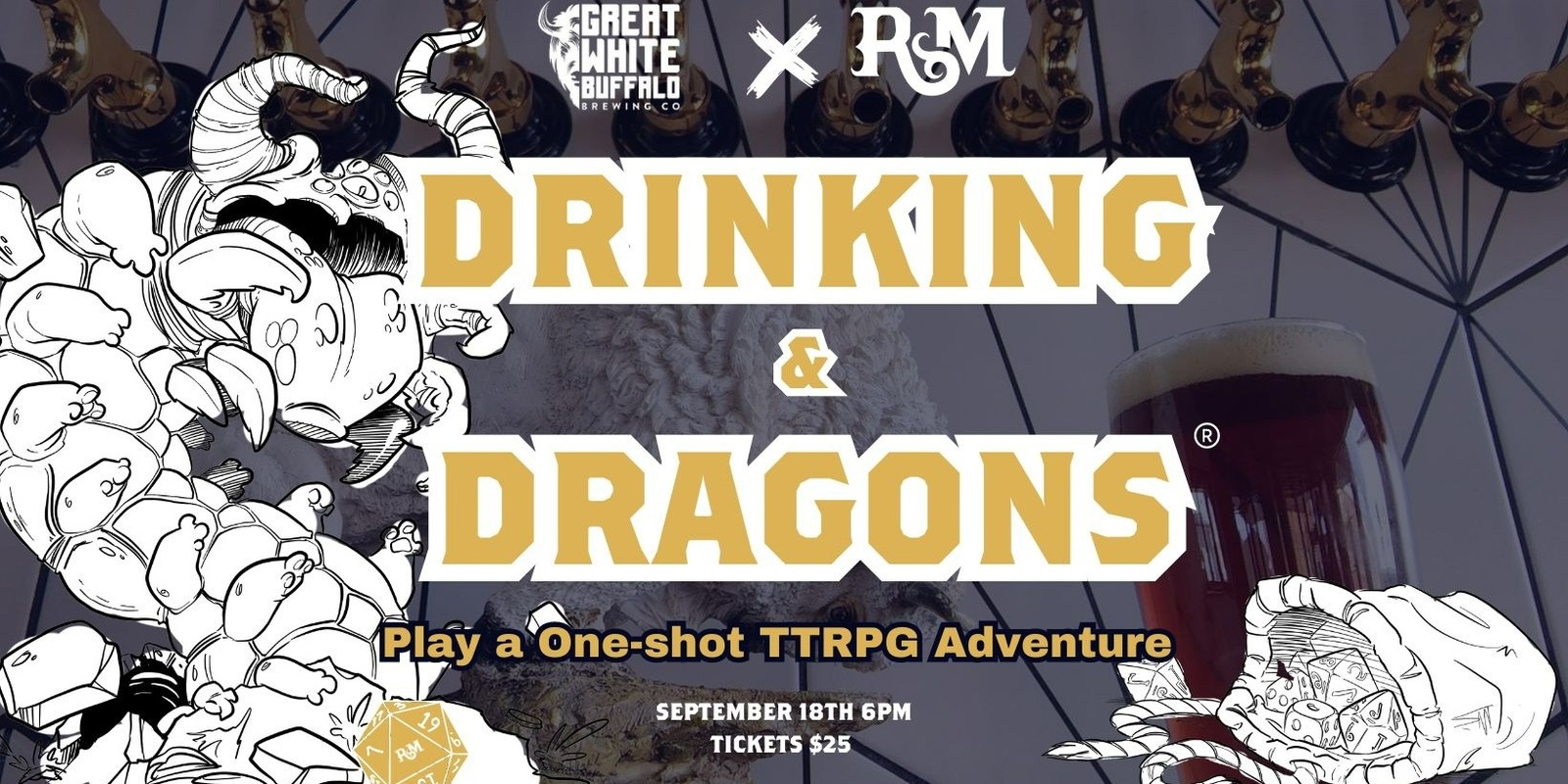 Banner image for Drinking & Dragons at Great White Buffalo Brewing