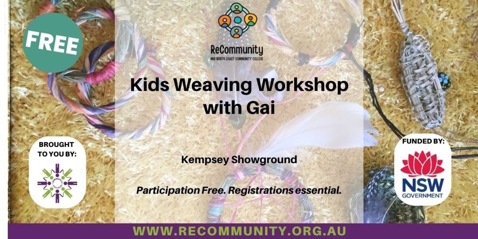 Banner image for Kids Weaving Workshop with Gai| KEMPSEY