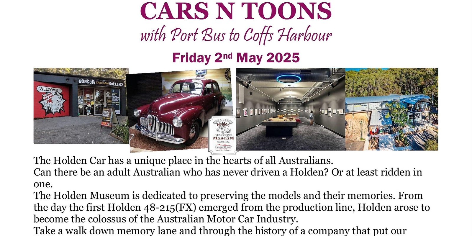 Banner image for Cars n Toons Day Tour