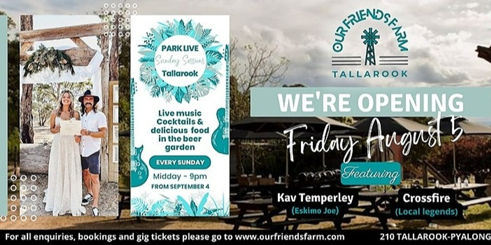 Banner image for Our Friends Farm Grand Opening feat Kav Temperley (Eskimo Joe)