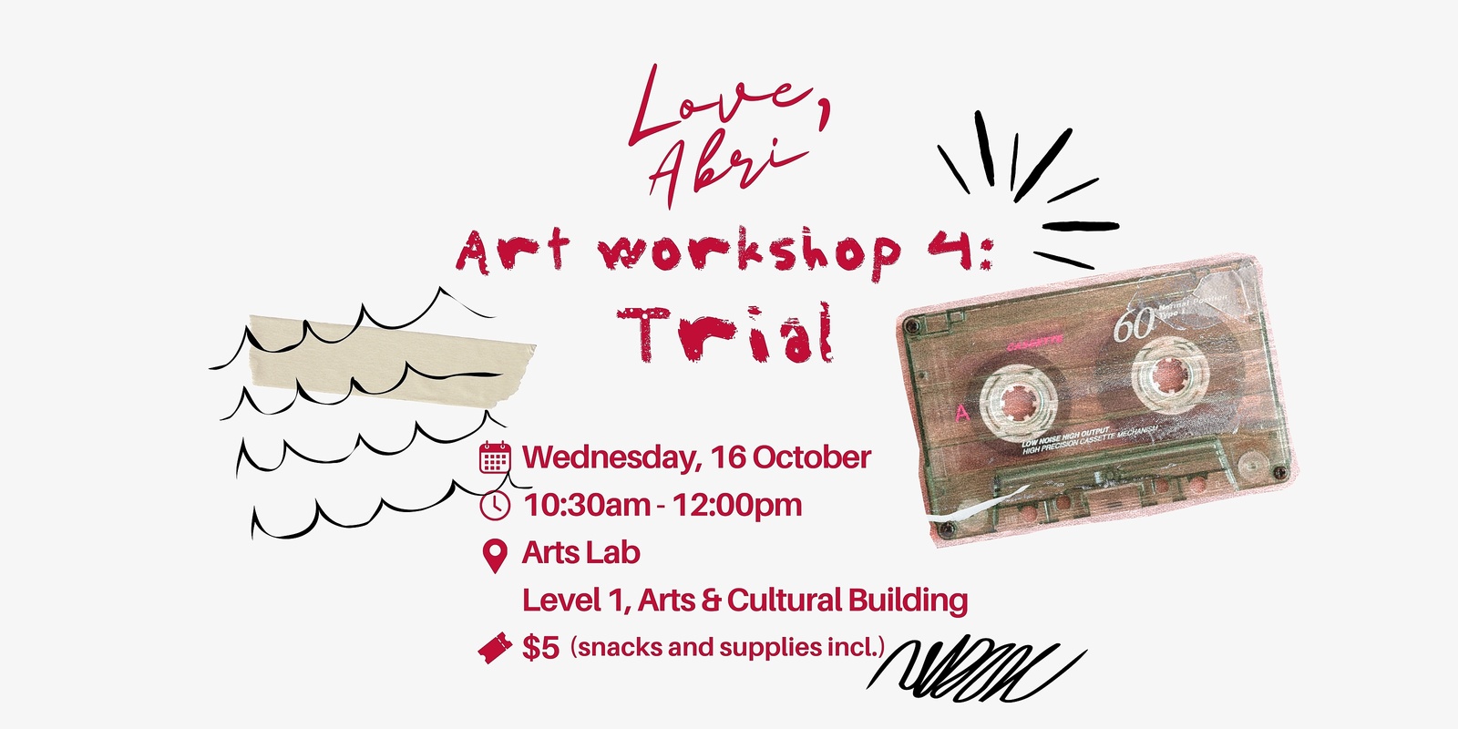 Banner image for Workshop 4: Trial - The 'Love, Abri' Art and Chat Series