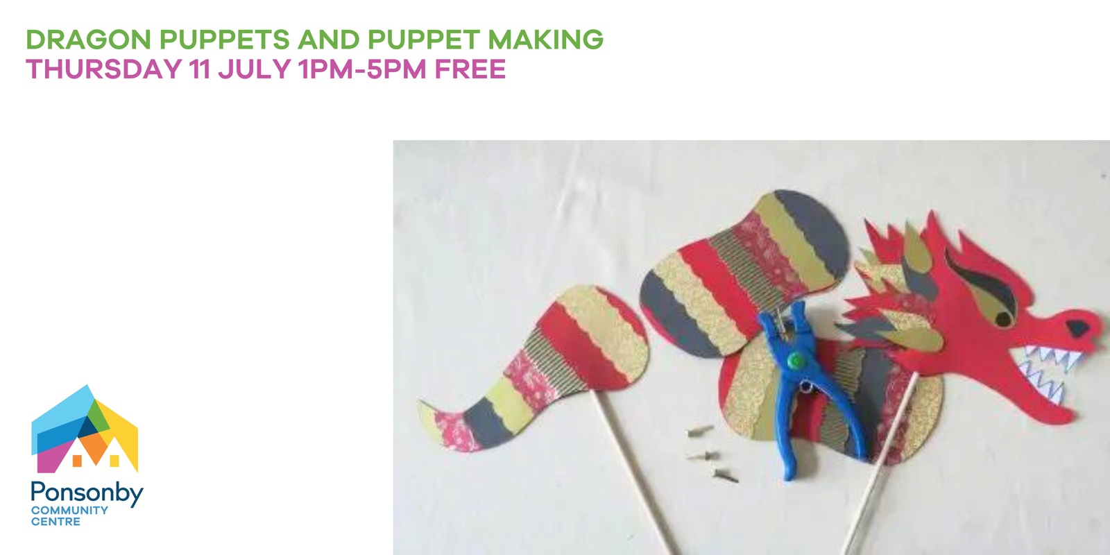 Banner image for Recreators Dragon puppets and puppet making Thursday 11th July