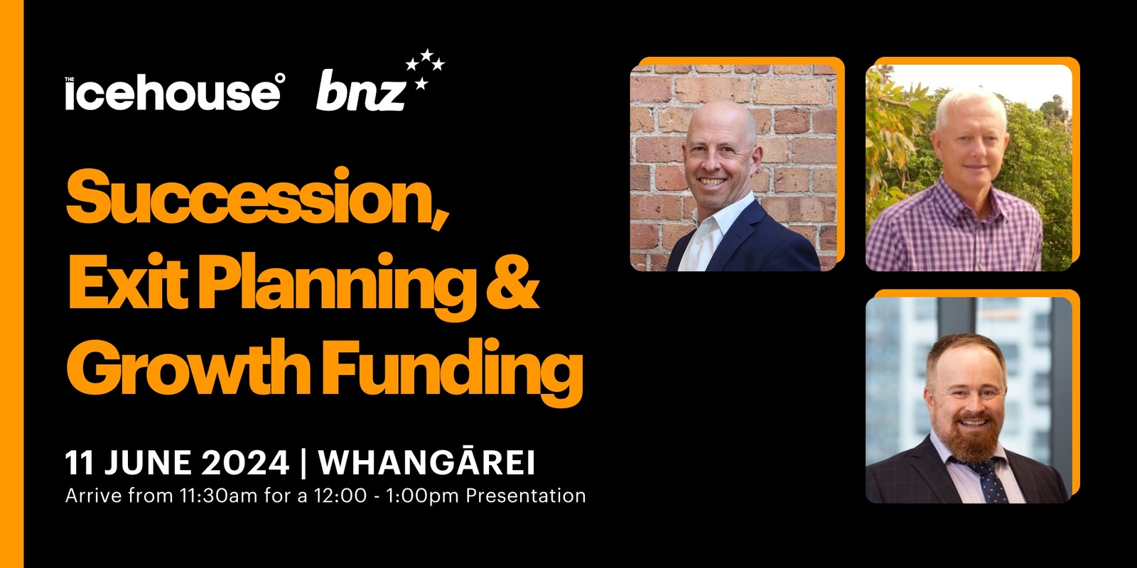 Banner image for Succession, Exit Planning & Growth Funding - BNZ Whangārei & The Icehouse