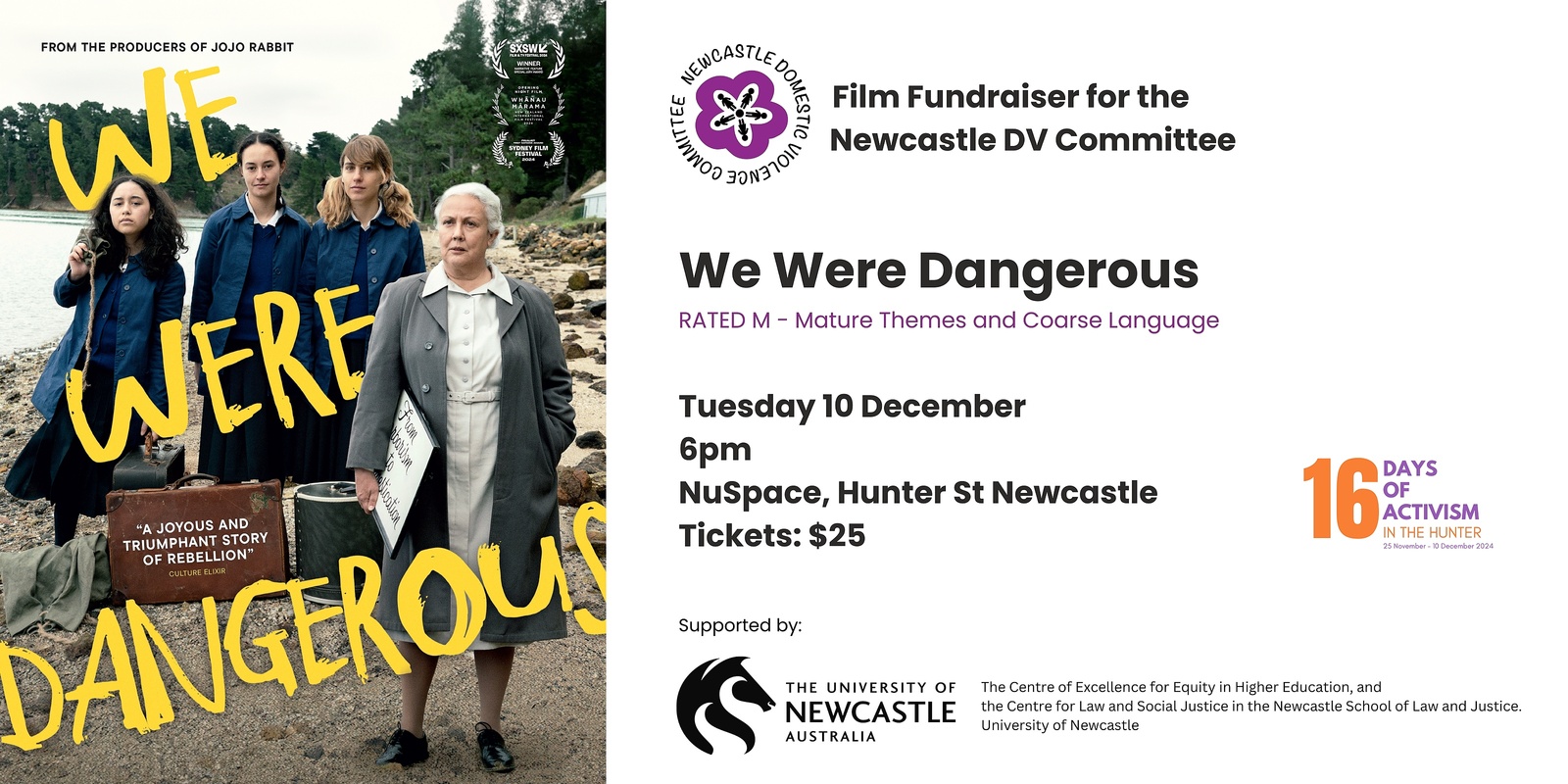 Banner image for We Were Dangerous - Newcastle DV Committee Fundraiser