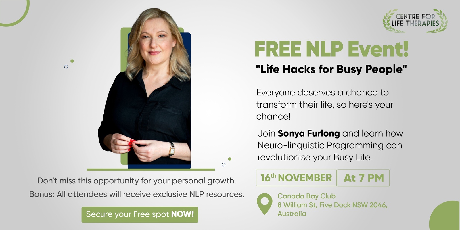 Banner image for Life Hacks for Busy People: Use NLP to regain 10 hours per week