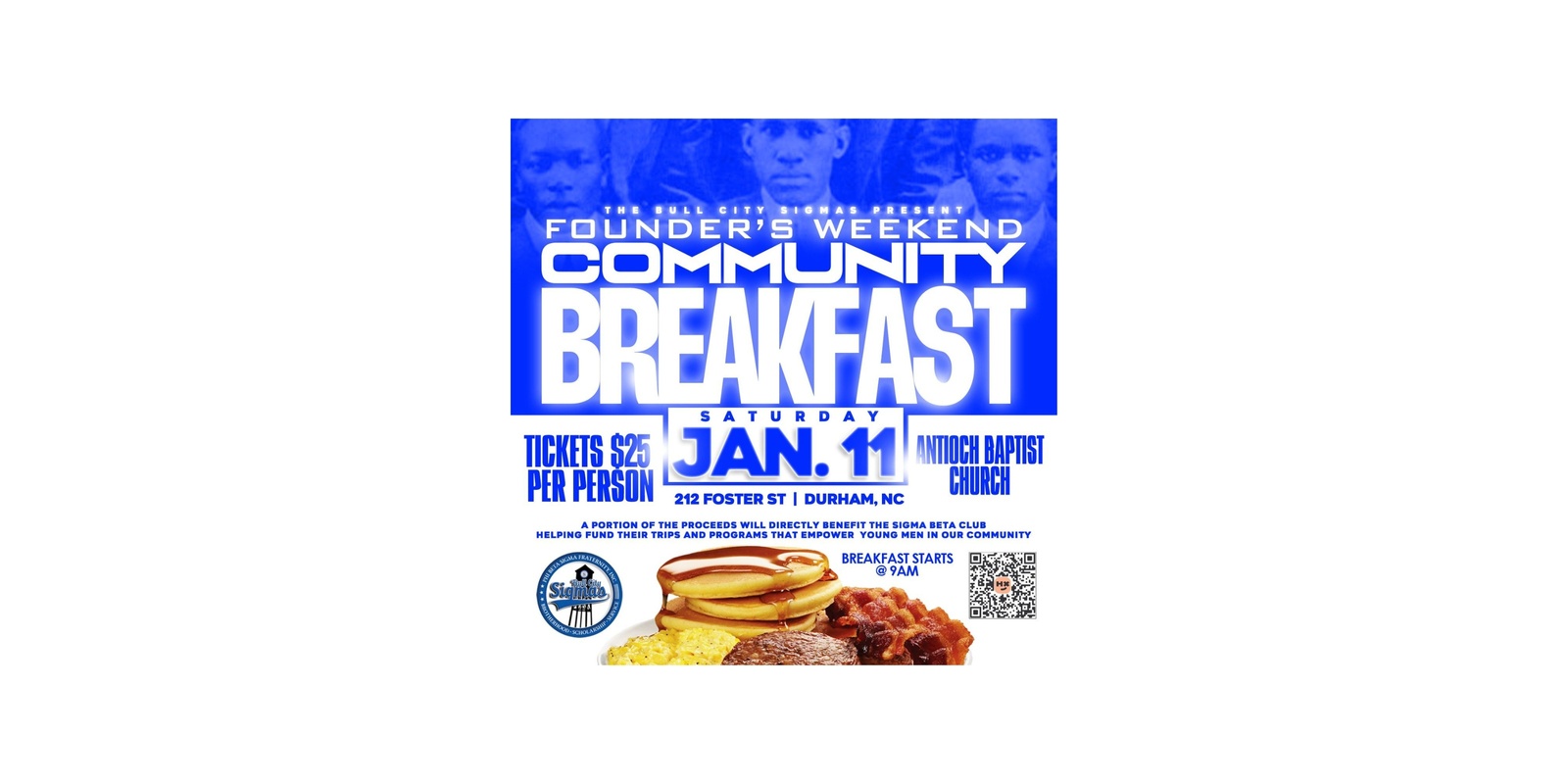 Banner image for Founder's Weekend Community Breakfast: Presented by The Bull City Sigmas