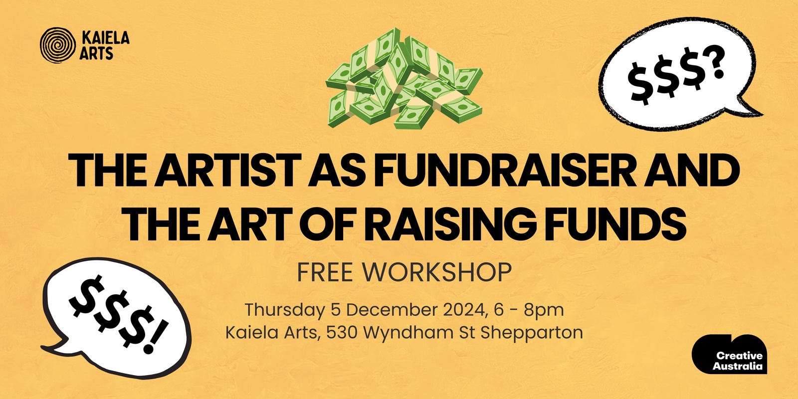 Banner image for The Artist as Fundraiser and the Art of Raising Funds - FREE Workshop