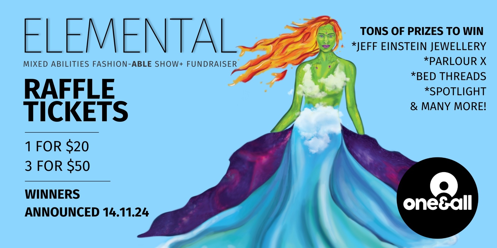 Banner image for  Raffle Tickets ONLY - ELEMENTAL One&All'S Fashion-Able Show + Fundraiser