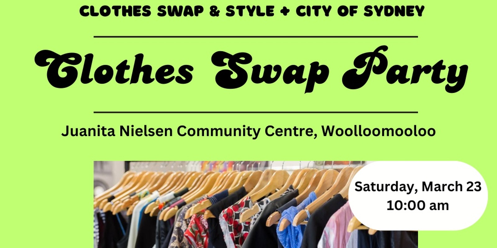 Clothes Swap Party! (by Clothes Swap & Style + City of Sydney) | Humanitix