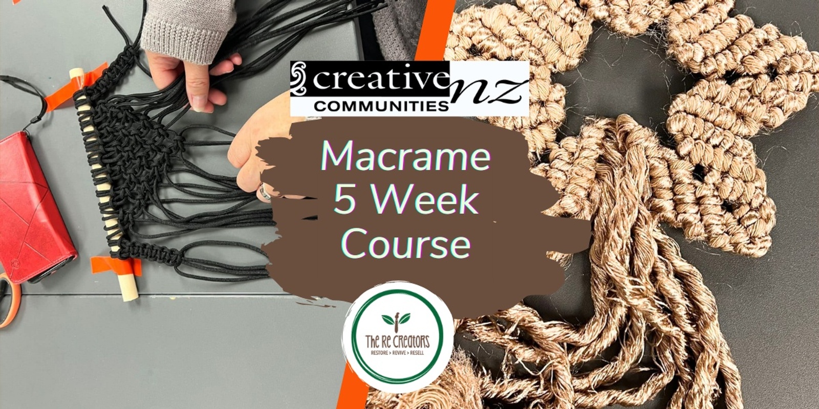 Banner image for Macrame Course - 5 Weeks, West Auckland's RE: MAKER SPACE. Wednesdays, 29 May - 26 June , 6.30pm - 8.30pm