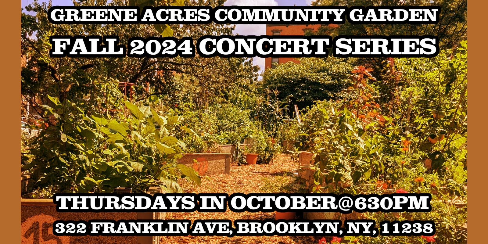 Banner image for Greene Acres Community Garden Fall 2024 Concert Series