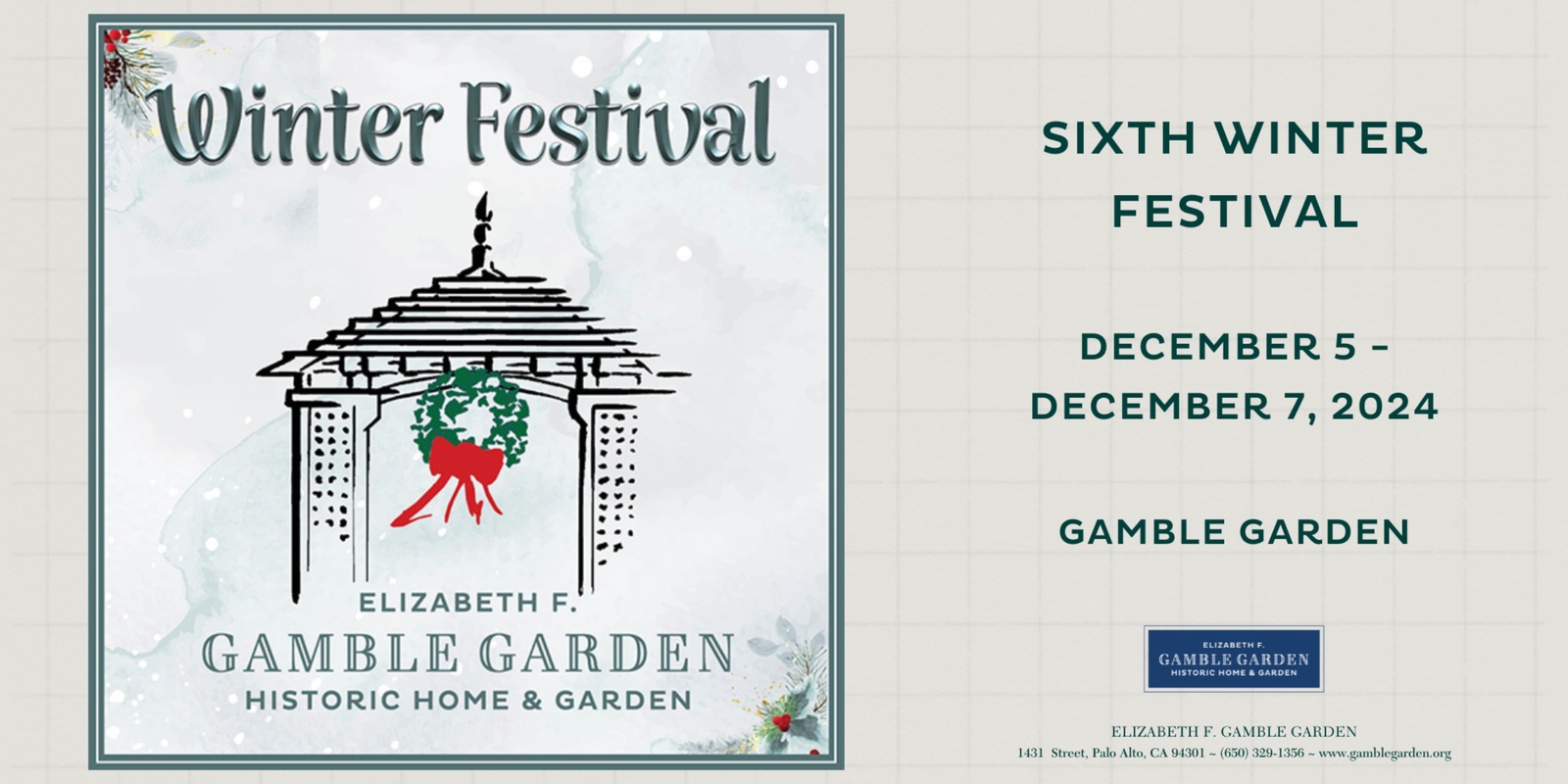 Banner image for Gamble Garden Winter Festival 2024