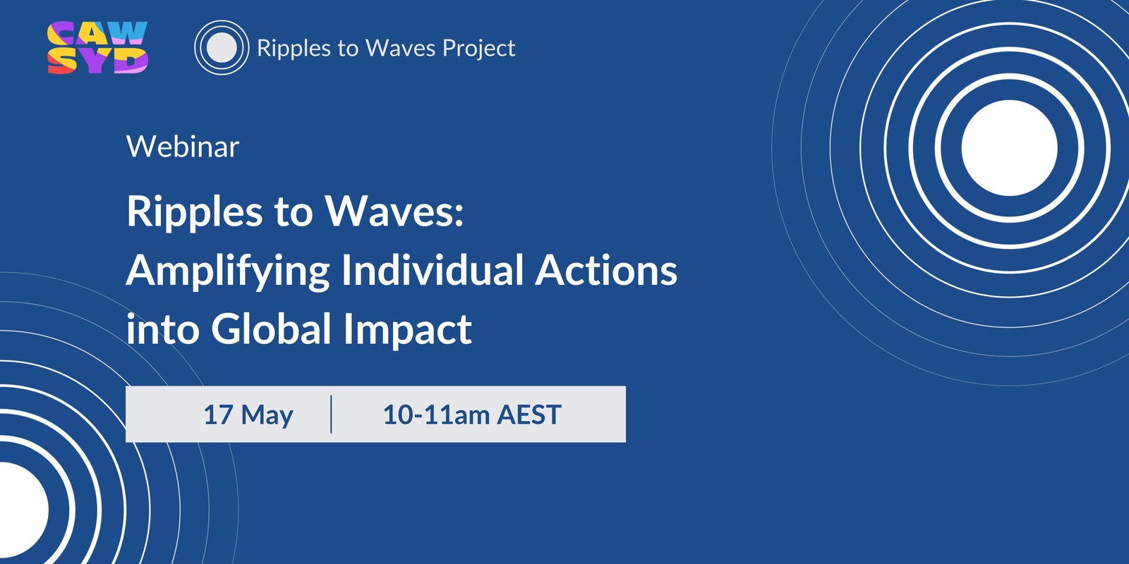 Banner image for Ripples to Waves: Amplifying Individual Actions into Global Impact