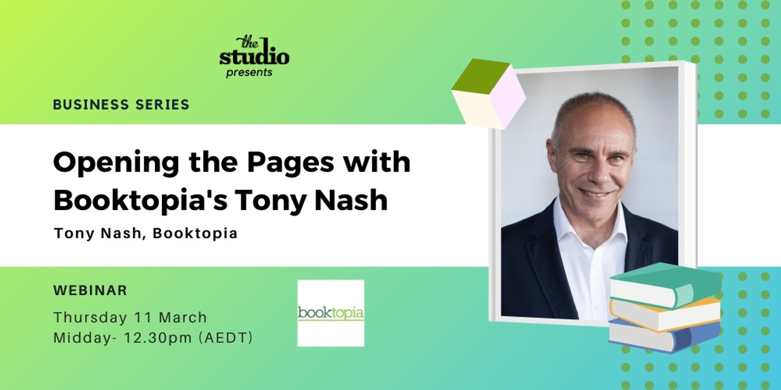 Banner image for Business Series - Opening the pages with Booktopia's Tony Nash