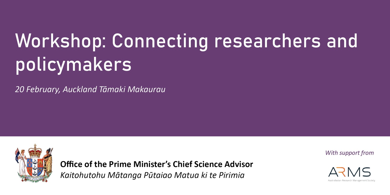Banner image for Prime Minister's Chief Science Advisor: Building Connections Workshop (Tāmaki Makaurau)