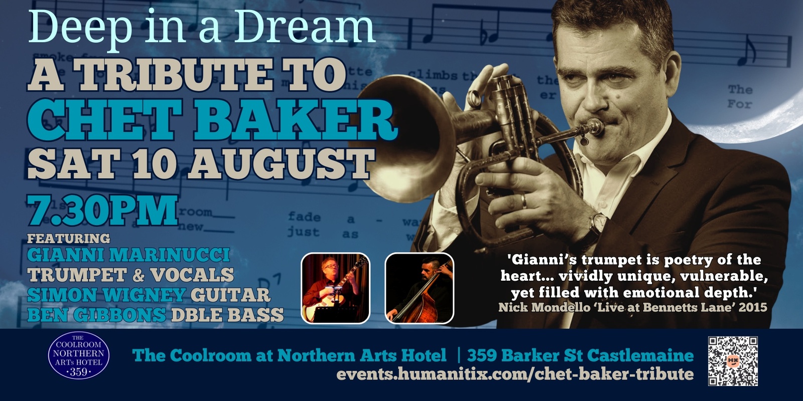 Banner image for Deep in a Dream: Tribute to Chet Baker