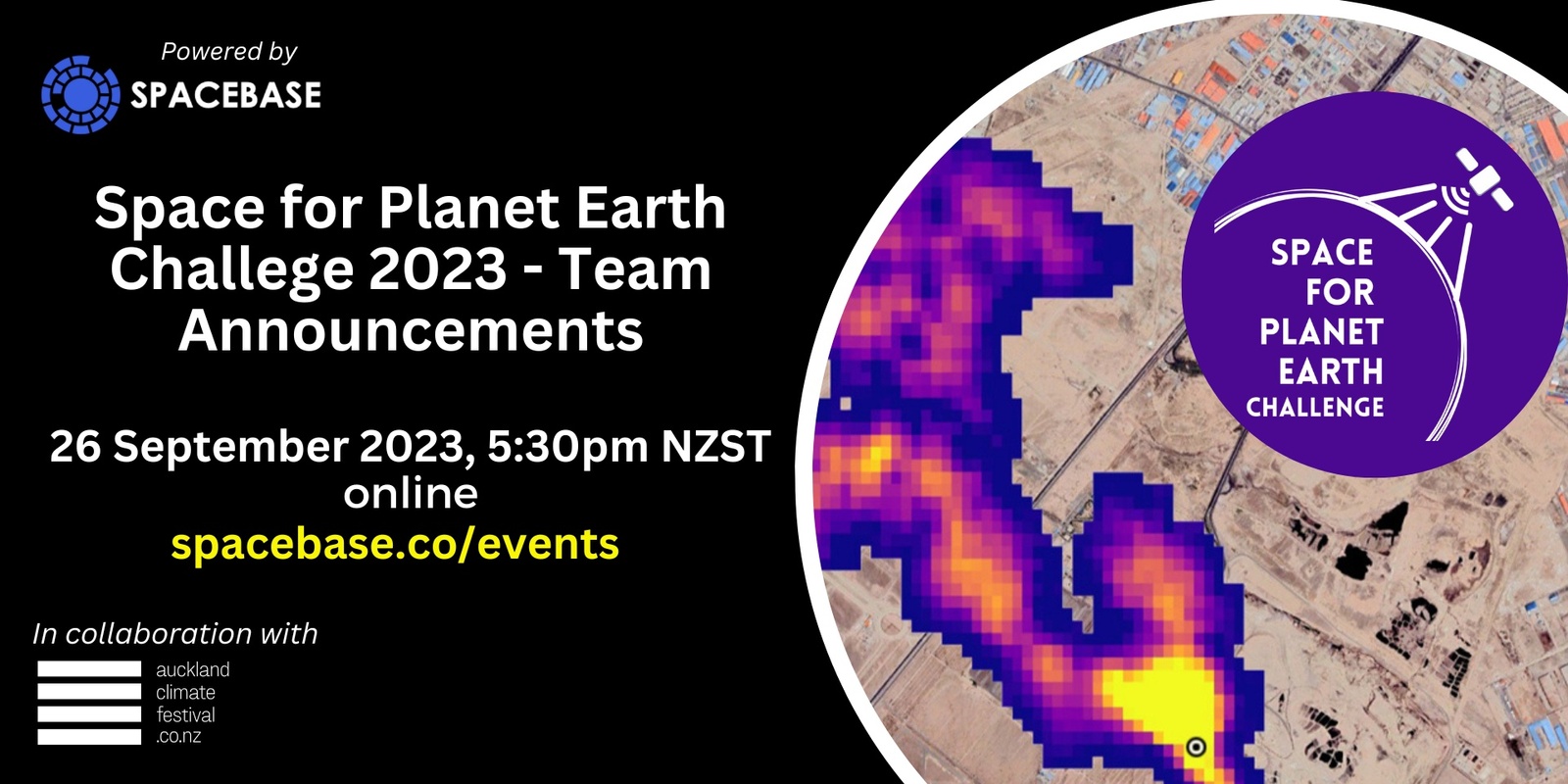 Banner image for Space for Planet Earth Challenge 2023 - Leveraging Satellite Data to Address Climate Change (Team Announcements)