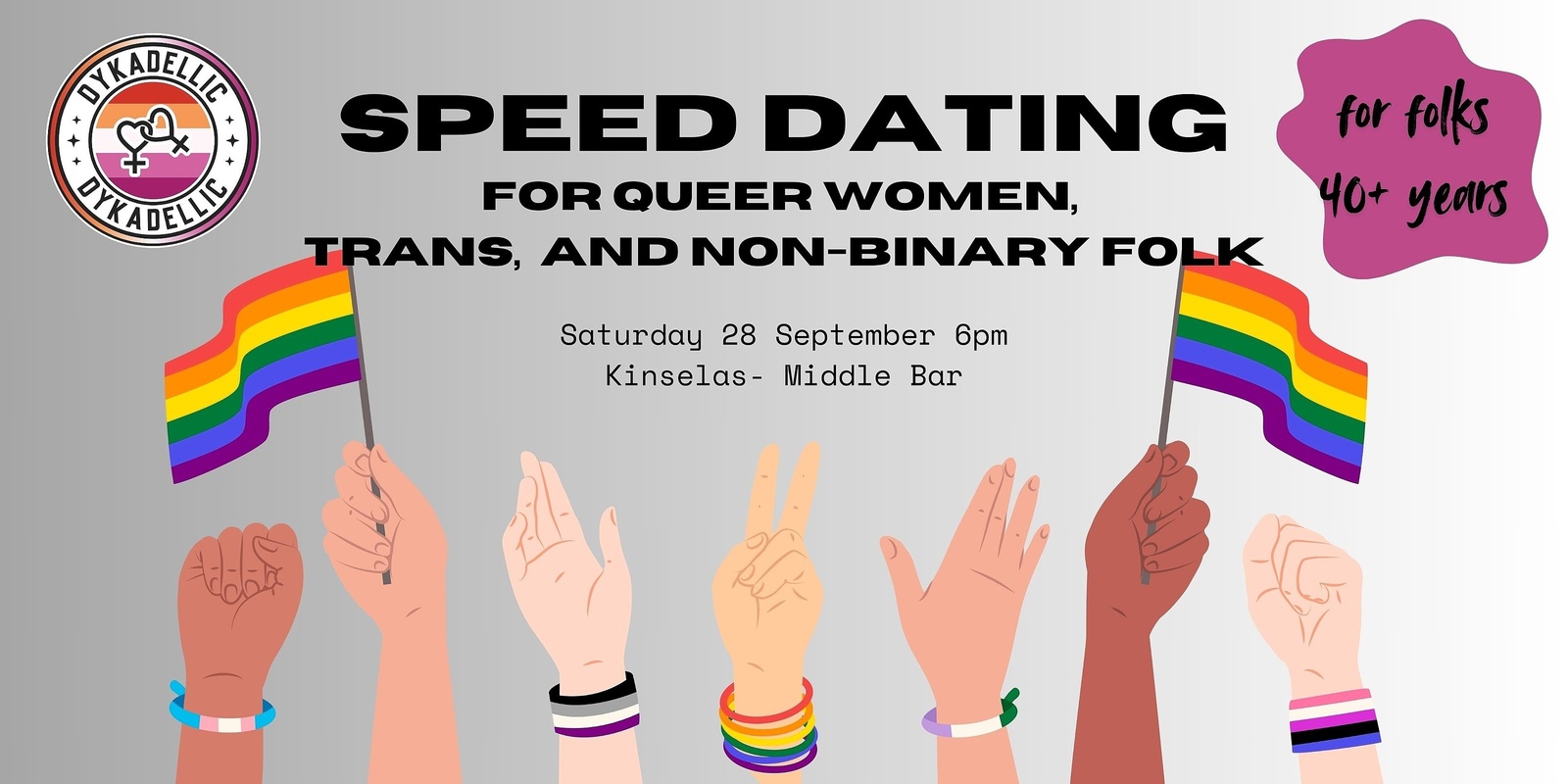 Banner image for Speed Dating for Queer Women, Trans, and Non-Binary Folk [40+]