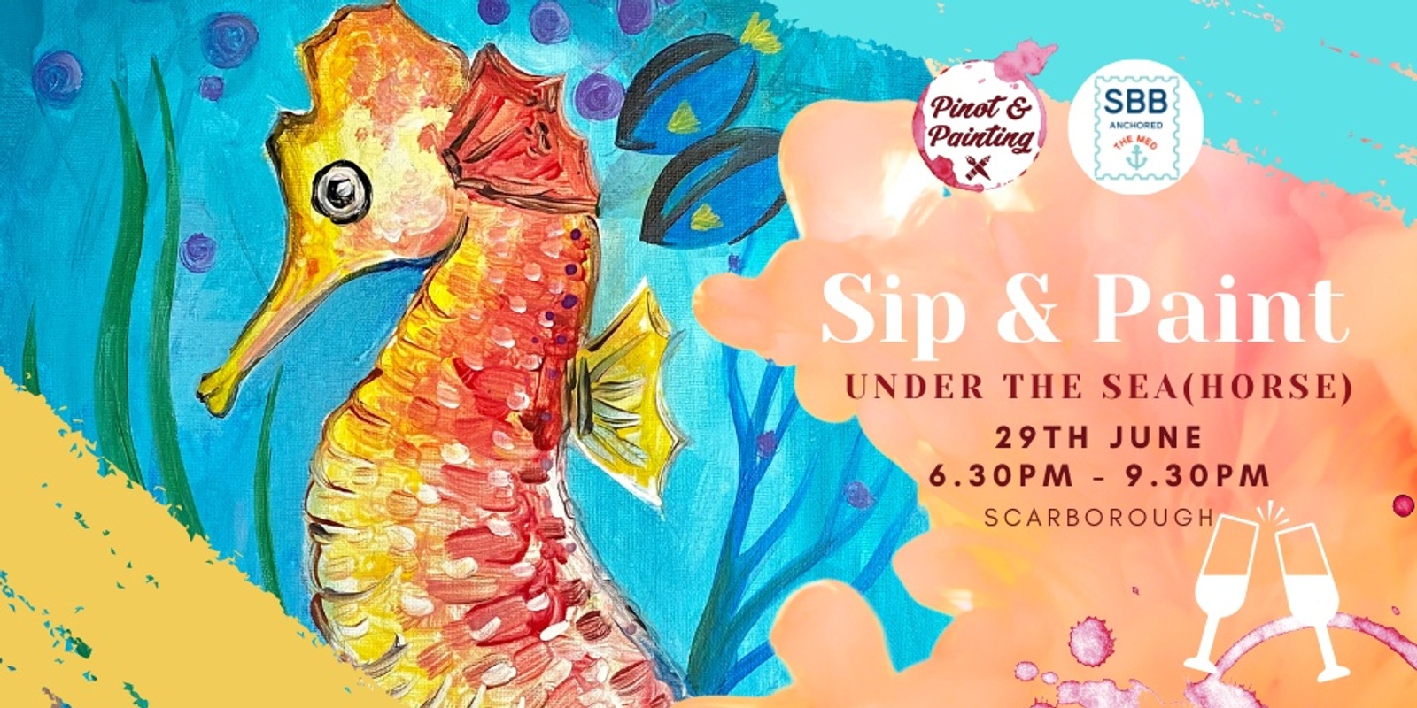 Banner image for Under the Sea(horse) - Sip & Paint @ Scarborough Beach Bar