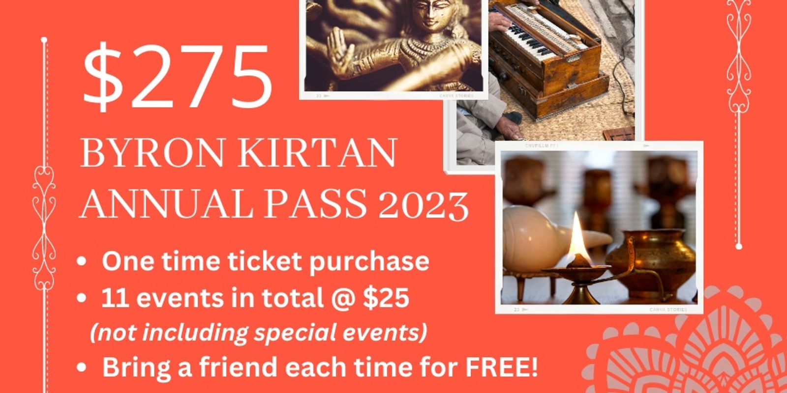 Banner image for Byron Kirtan 2023 Annual Ticket, with free plus one!