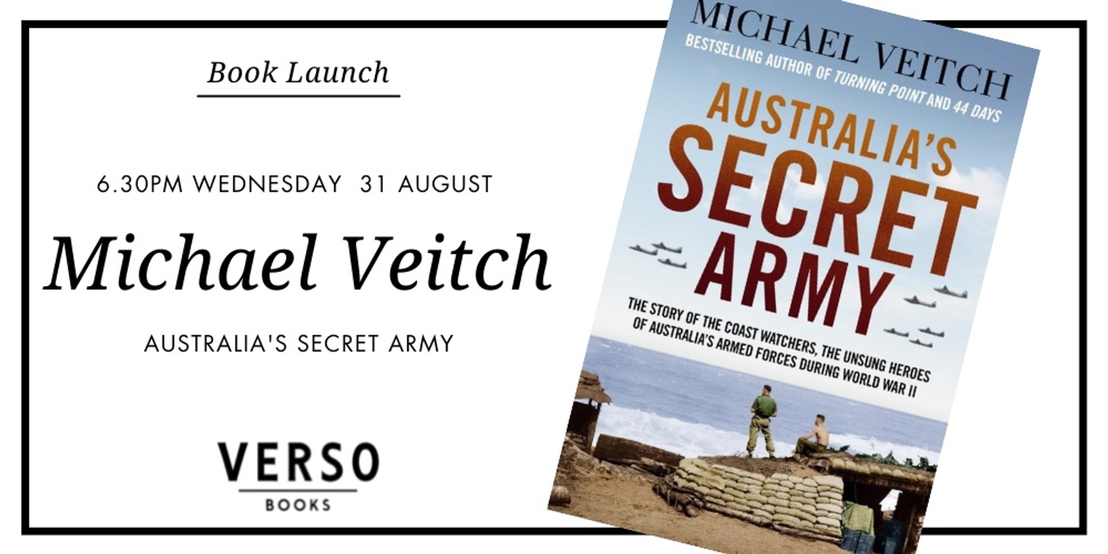 Book Launch: Michael Veitch's 'Australia's Secret Army'