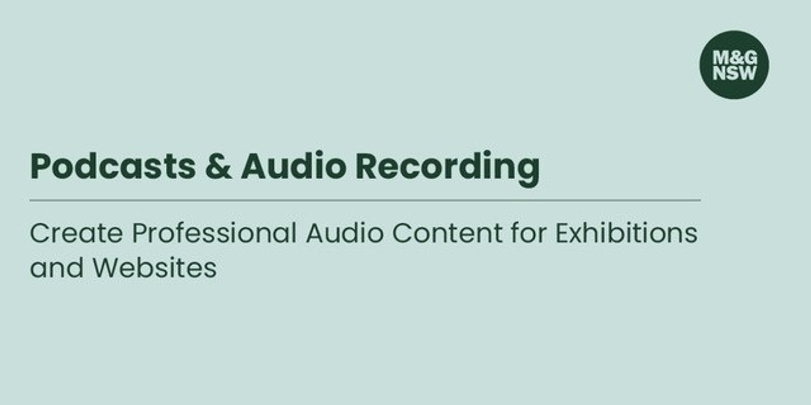Banner image for Making podcasts and recording audio