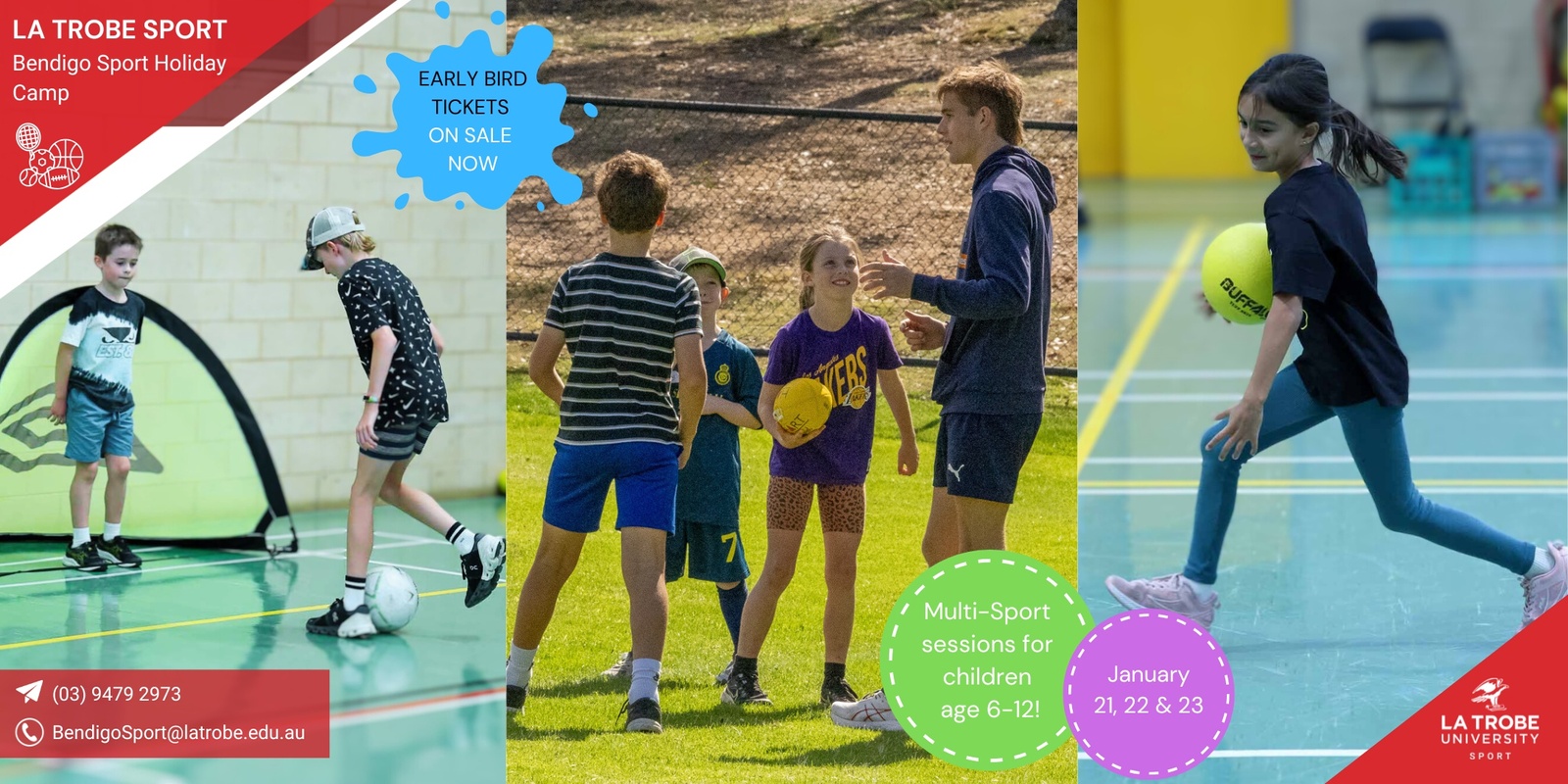 Banner image for La Trobe Sport Bendigo Sport Holiday Camp (Age 6+) - Summer 2025