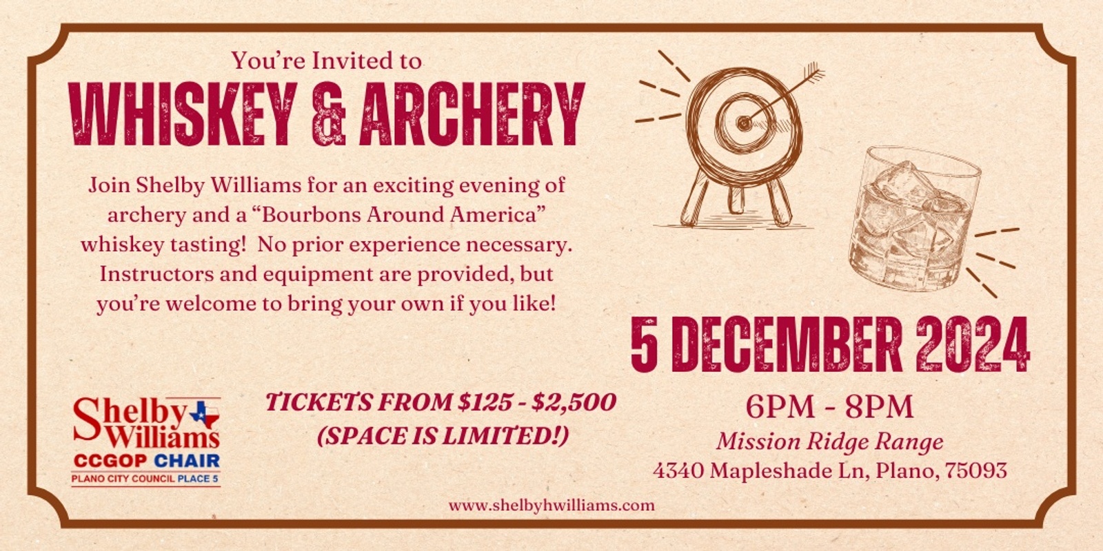 Banner image for Whiskey & Archery with Shelby Williams