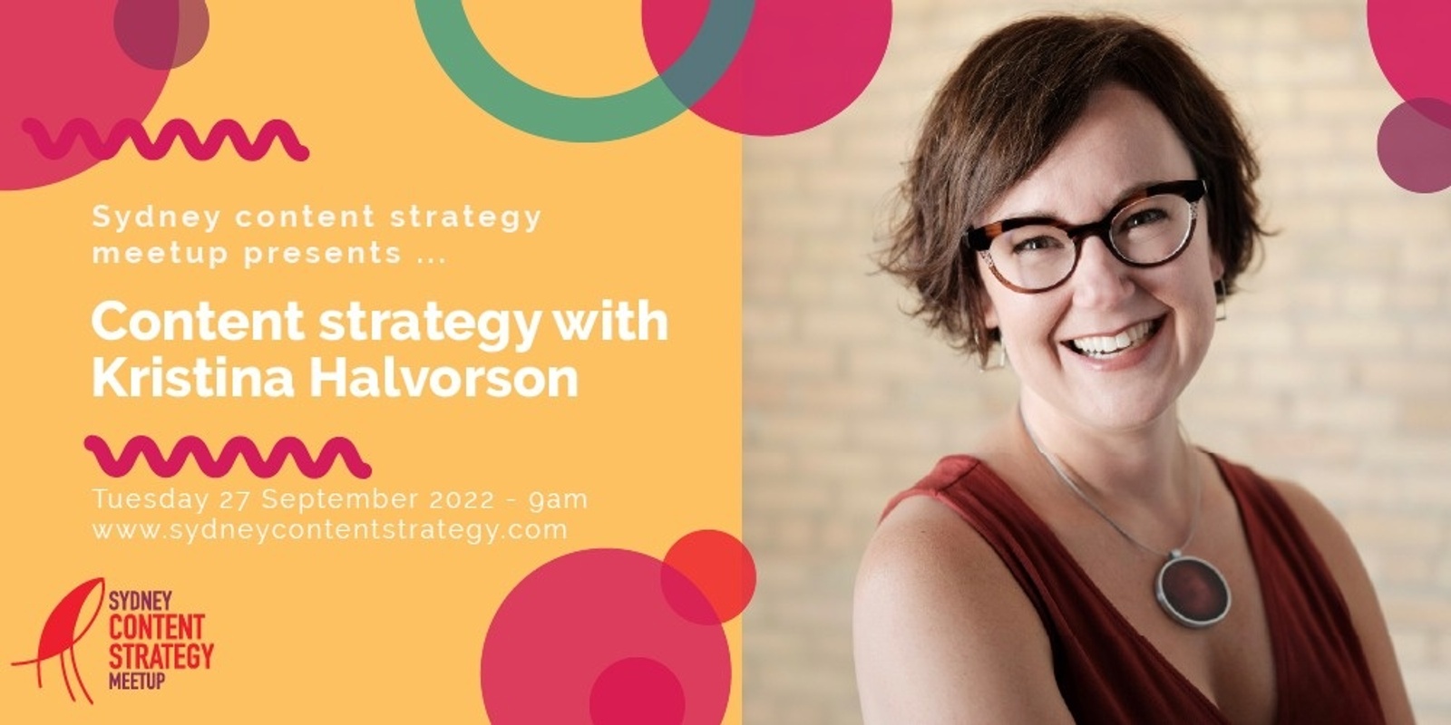 Banner image for Sydney Content Strategy Meetup - Kristina Halvorson - 2022