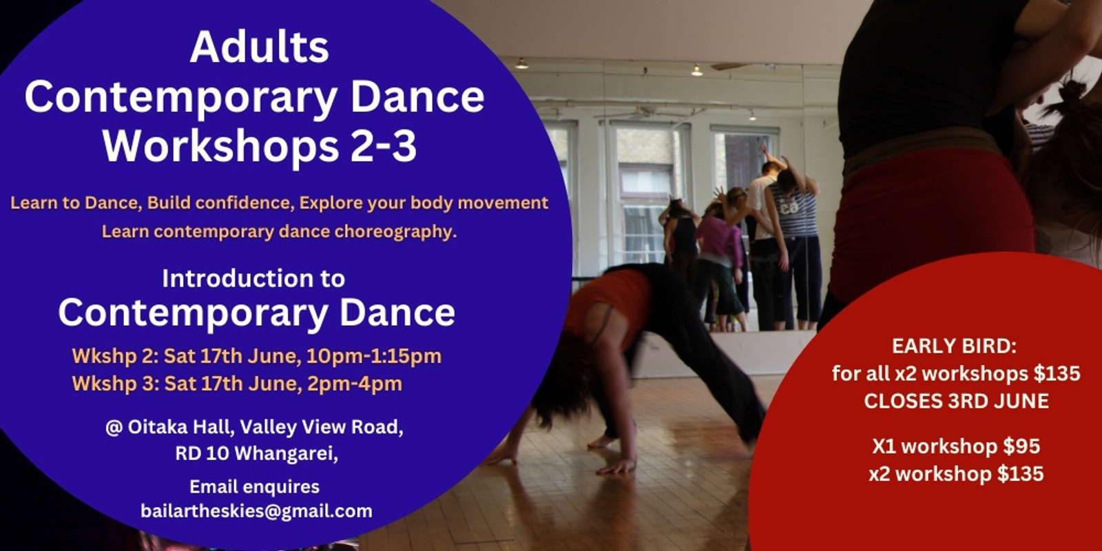 Banner image for Adults Contemporary Dance Workshops 2 & 3