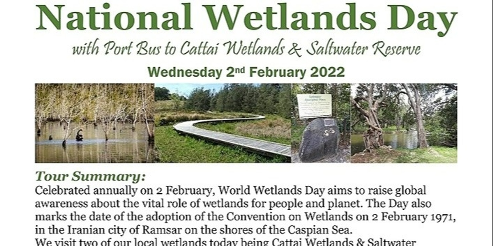 Banner image for National Wetlands Day Tour