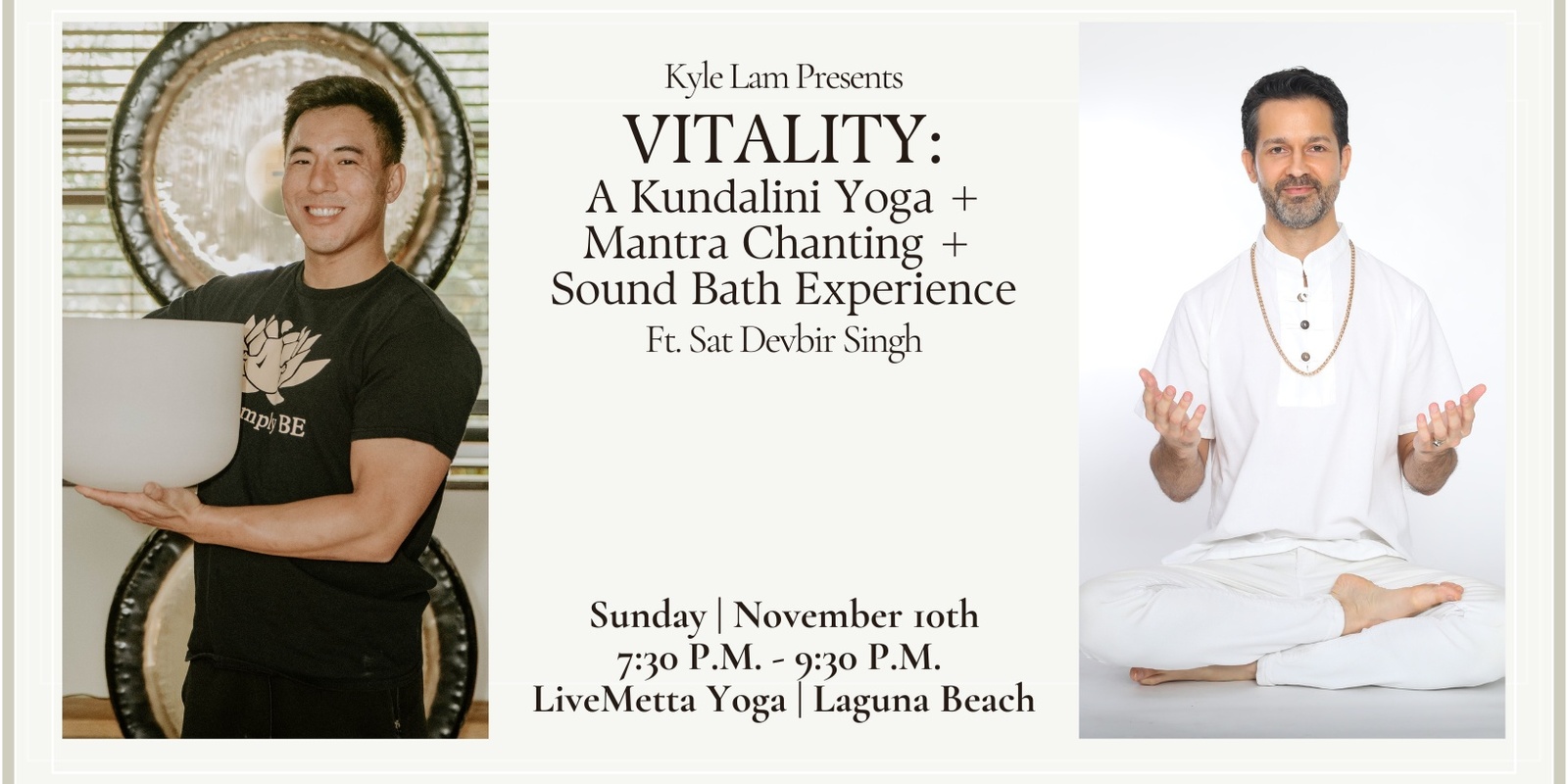 Banner image for VITALITY: A Kundalini Yoga + Mantra Chanting + Sound Bath Experience with Sat Devbir Singh (Laguna Beach)