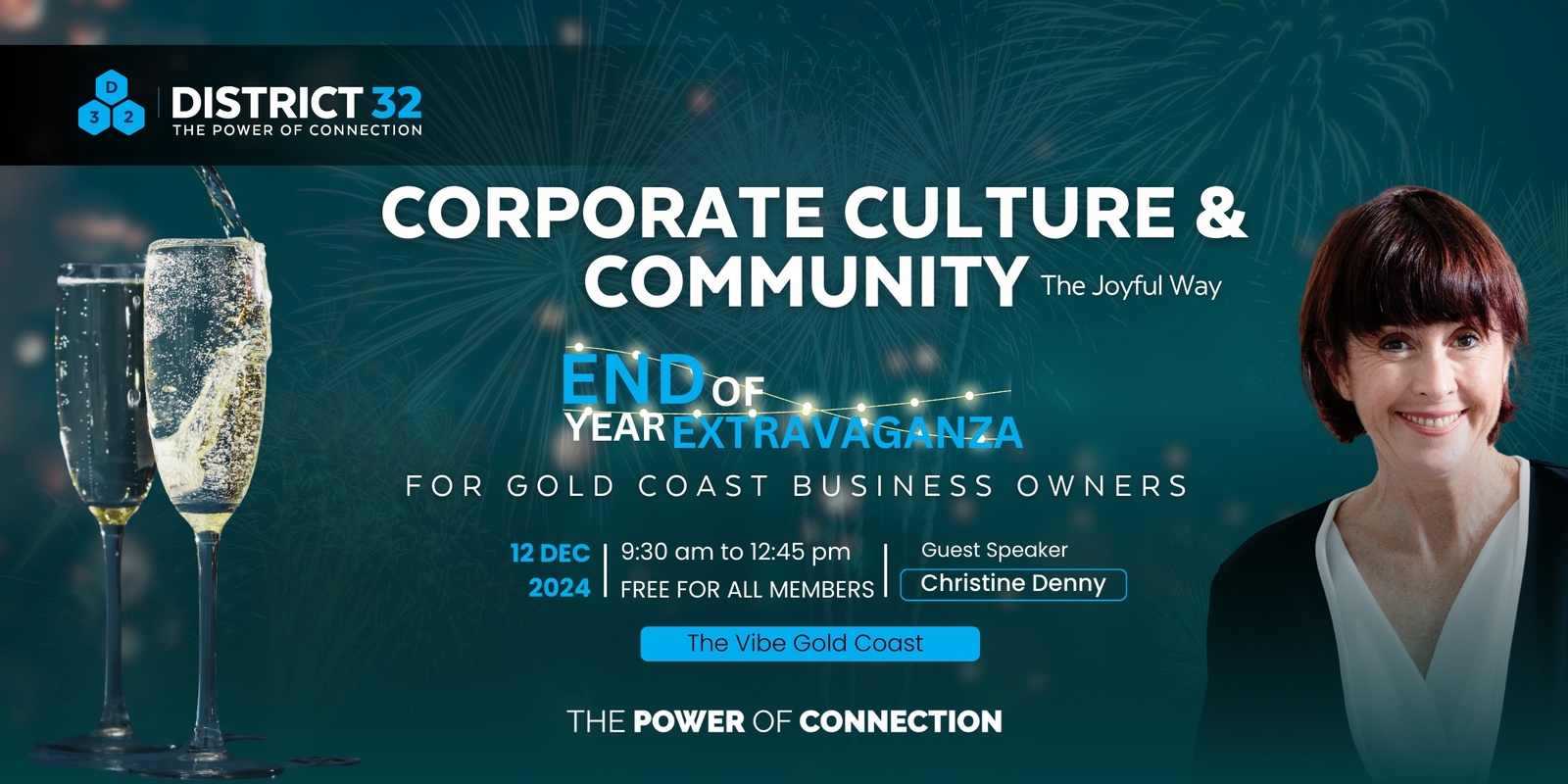 Banner image for District32 End of Year Extravaganza in Gold Coast – Everyone Welcome - Thu 12 Dec