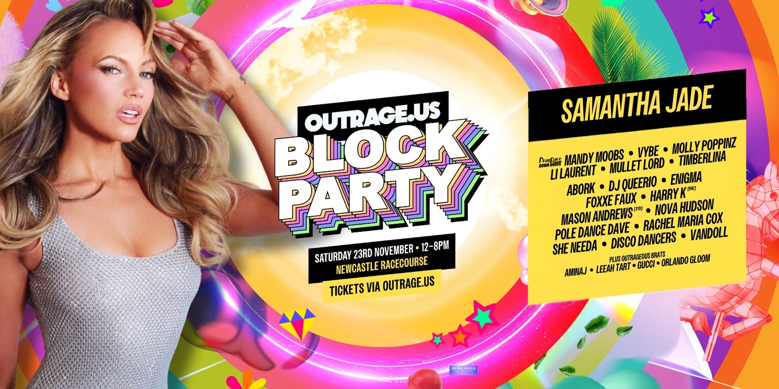 Banner image for The Disco x Harry K Present: The OUTRAGEOUS Block Party ft. Samantha Jade (LIVE)