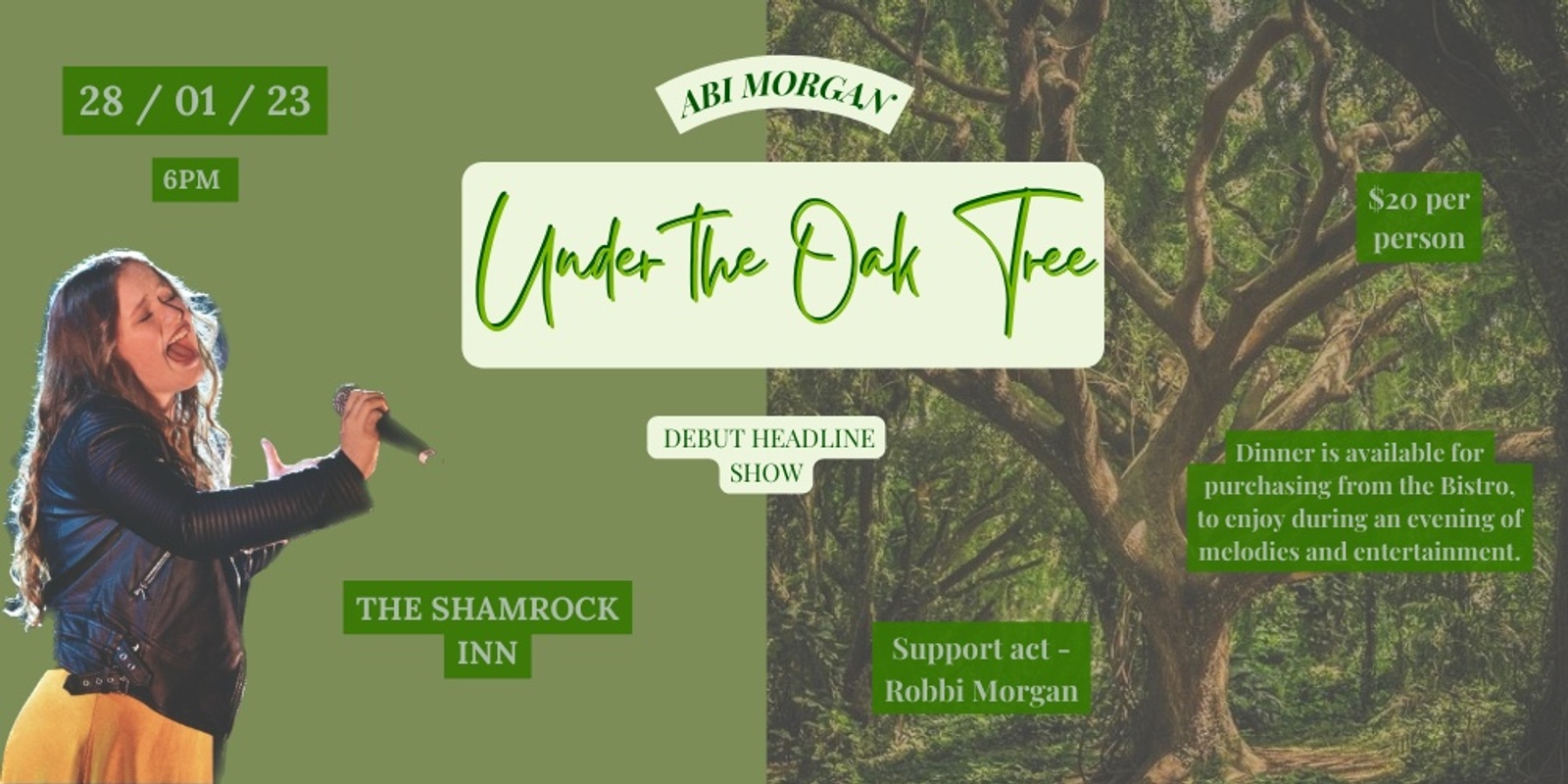 Banner image for Under the Oak Tree - Debut Headline Show