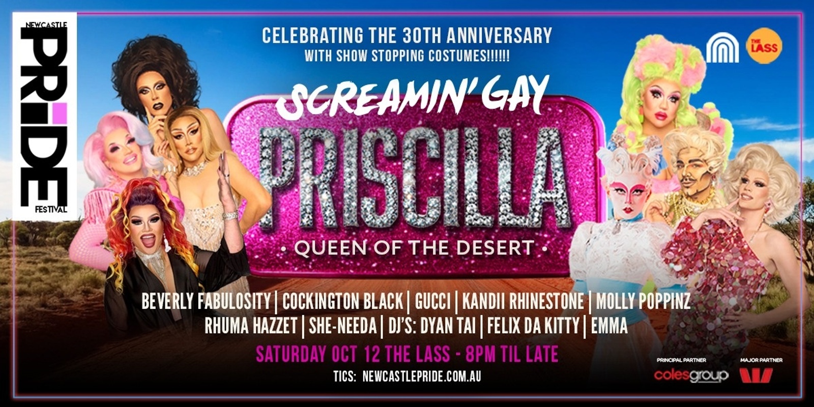 Banner image for Screamin' Gay - Priscilla Queen of the Desert Newcastle Pride Festival 24