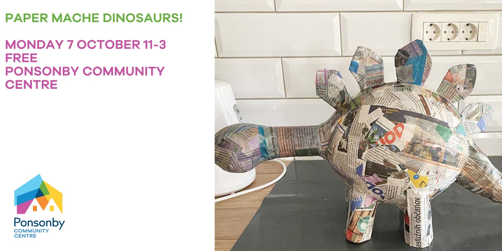 Banner image for Paper Mache Dinosaurs Monday 7 October 11-3pm 