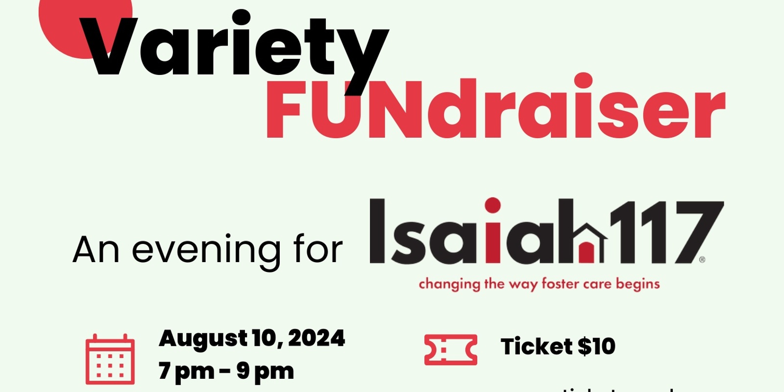 Banner image for Variety FUNdraiser: A night for Isaiah 117 House - Washington County