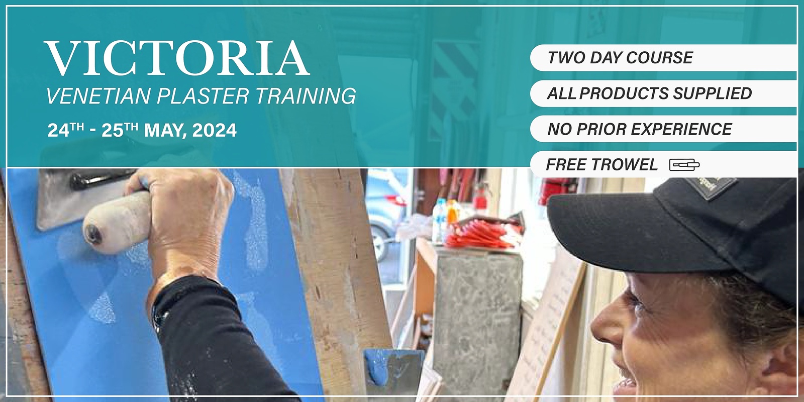 Banner image for Victoria Venetian Plaster Training - (24th - 25th May, 2024)