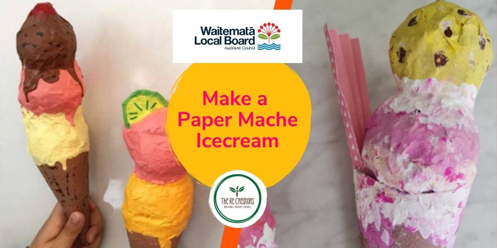 Banner image for Paper Mache an Icecream, Auckland Central City Library, Wednesday 15 January 2.00 pm - 4.00 pm 