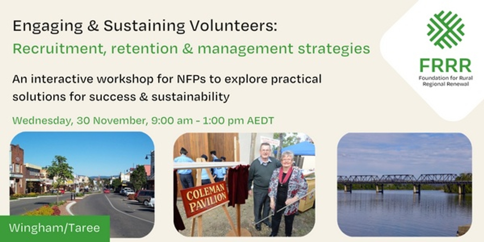 Banner image for Engaging & Sustaining Volunteers - recruitment, retention & management strategies