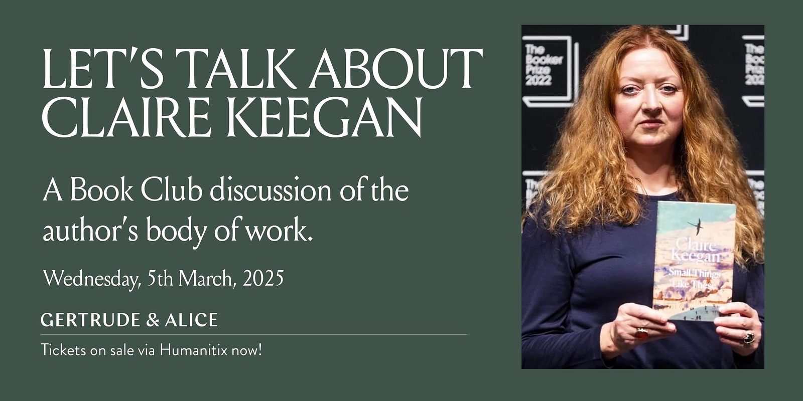 Banner image for Bondi Literary Salon, Let's Talk About: Claire Keegan